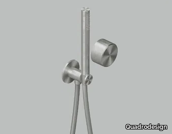 STEREO 16 58 - Hydroprogressive stainless steel shower mixer with hand shower _ Quadrodesign