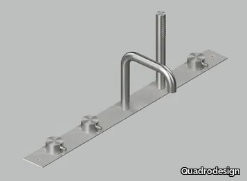 SOURCE 12 95R - Hydroprogressive stainless steel bathtub set with hand shower _ Quadrodesign