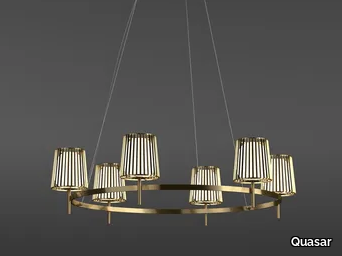 JULIA SINGLE - LED brass pendant lamp _ Quasar