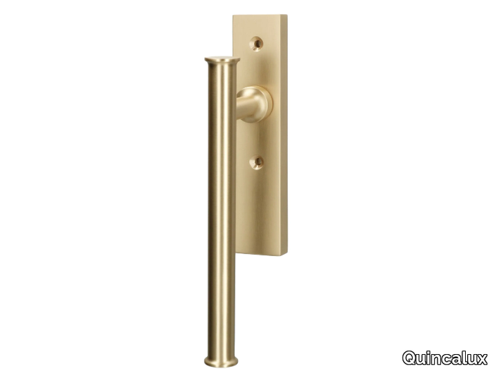 ATHENA - Brass window handle on back plate _ Quincalux