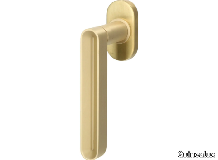 COMO - Brass window handle on rose _ Quincalux