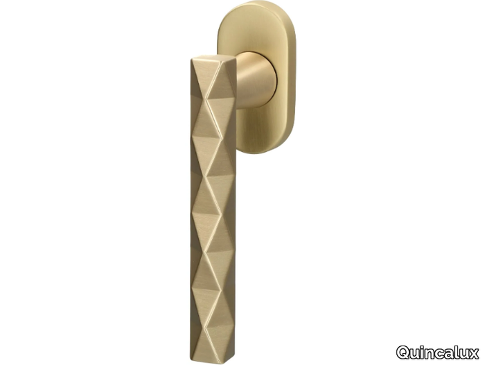 IMPERIAL - Brass window handle on rose _ Quincalux