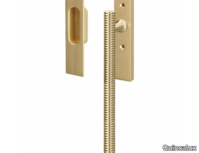 LONDON - Recessed brass door handle on back plate _ Quincalux