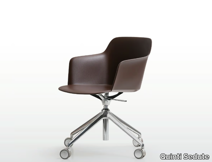 DEEP PLASTIC - Polypropylene chair with castors with armrests _ Quinti Sedute