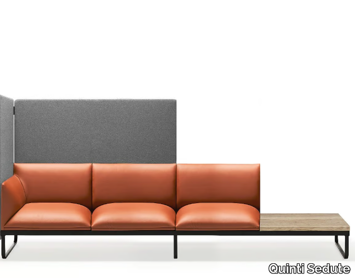 LOFT X - Sectional sled base leather sofa _ Quinti Sedute