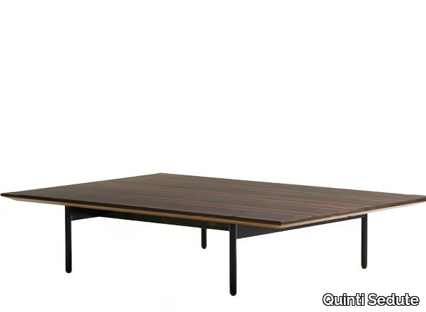 NEW YORK - Low rectangular steel and wood coffee table _ Quinti Sedute