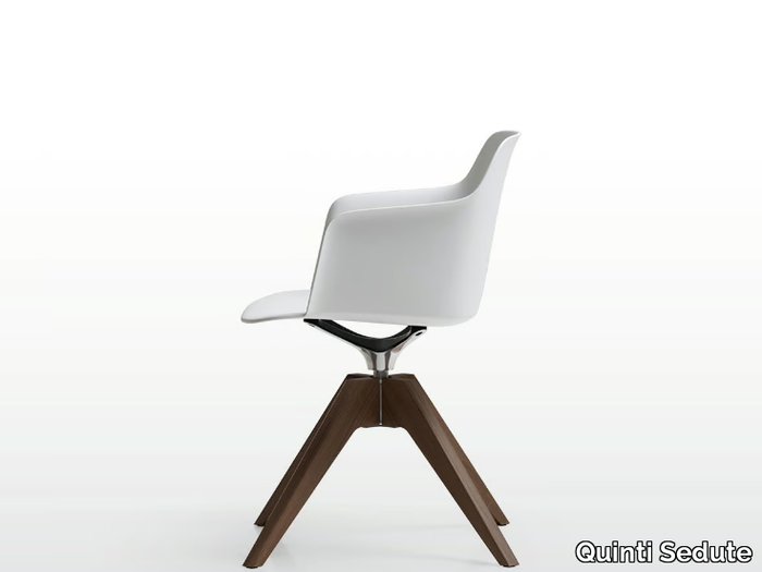 DEEP PLASTIC - Swivel trestle-based chair with armrests _ Quinti Sedute