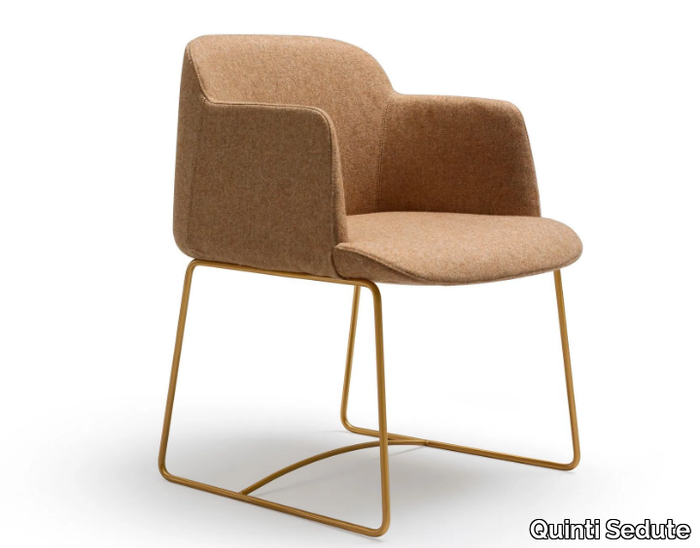 DEEP - Sled base upholstered chair _ Quinti Sedute