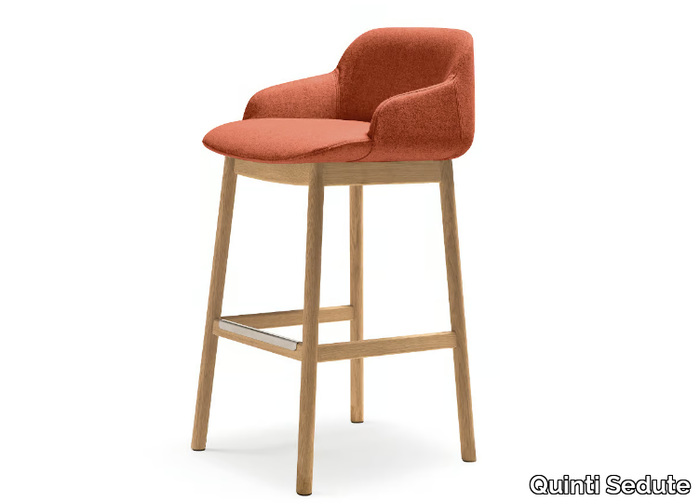 DEEP - Upholstered barstool with footrest _ Quinti Sedute