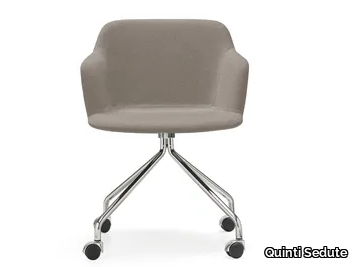 DEEP COVER - Swivel chair with castors with armrests _ Quinti Sedute