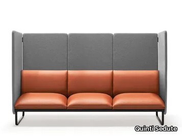 LOFT X - Sled base high-back leather sofa _ Quinti Sedute