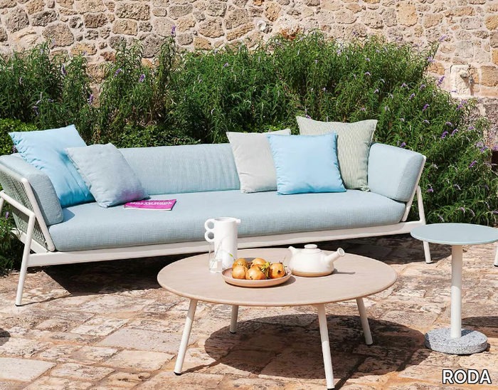 PIPER - 3 seater aluminium garden sofa with belting _ RODA