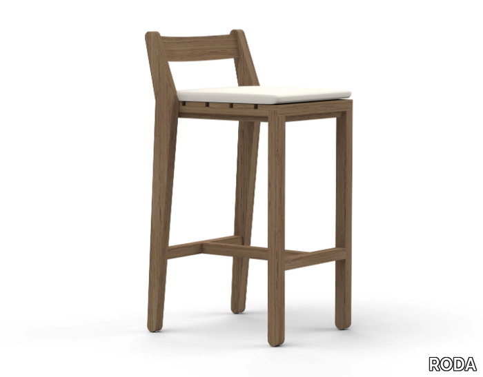 ZANIA - Iroko garden stool _ RODA