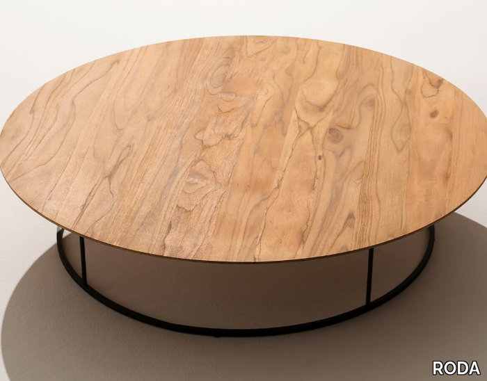 ZEFIRO - Low round teak garden side table _ RODA