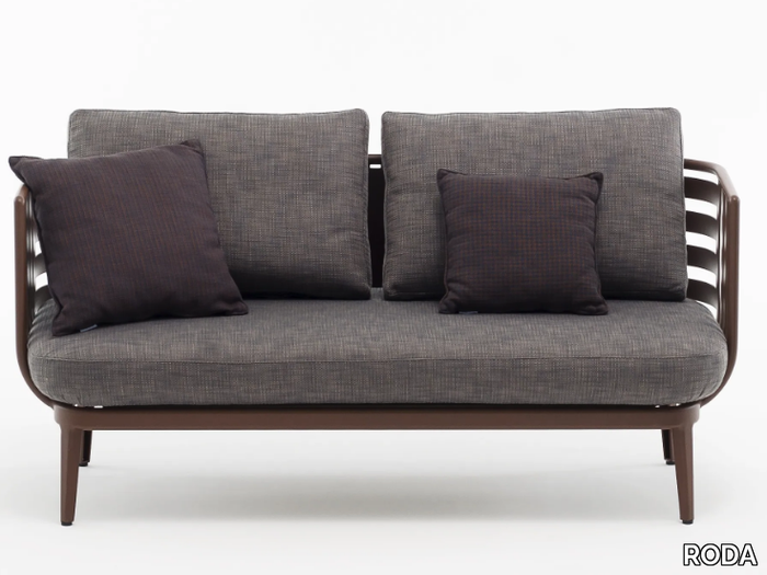 THEA 002 - 2 seater fabric and alluminium garden sofa _ RODA