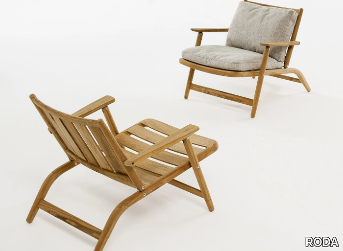 LEVANTE 007 - Folding teak deck chair with armrests _ RODA