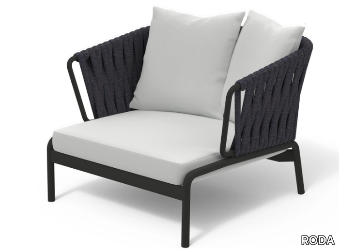 SPOOL 201 - Powder coated steel garden armchair with armrests _ RODA