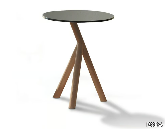 STORK - Round teak garden side table _ RODA