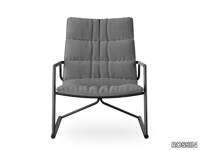 SIGNA - Sled base fabric easy chair with armrests _ ROSSIN