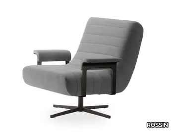 RIFFEL - Swivel fabric armchair with 4-spoke base _ ROSSIN