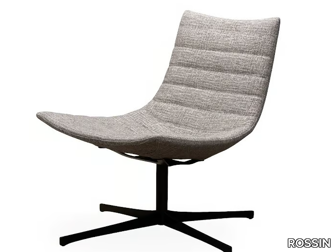 LUC SOFT - Swivel upholstered fabric easy chair _ ROSSIN