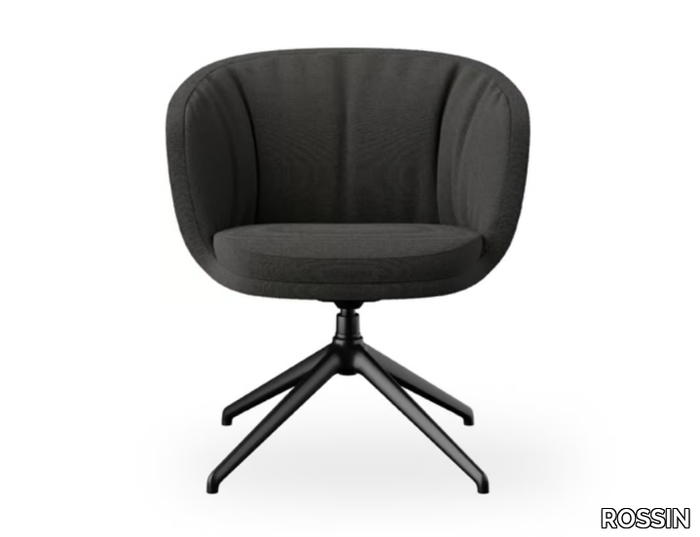 CLEO MINI - Swivel fabric chair with armrests _ ROSSIN