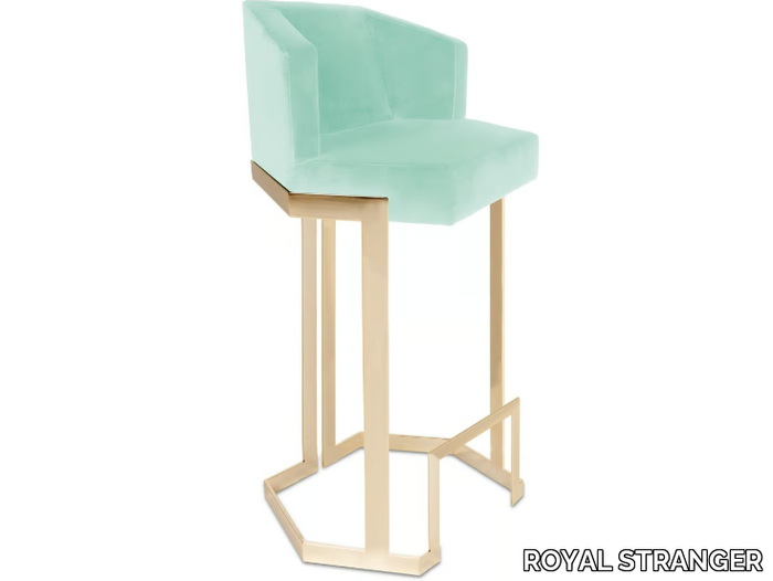 THE HIVE - Velvet barstool with brass base _ ROYAL STRANGER