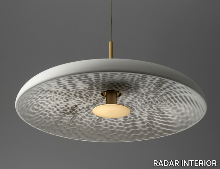 PULSE 60 - Stucco and brass LED pendant lamp _ RADAR INTERIOR