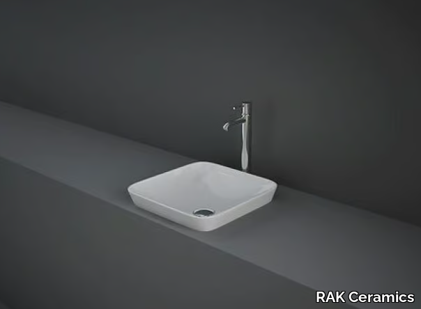 RAK-VARIANT - Semi-inset square ceramic washbasin _ RAK Ceramics