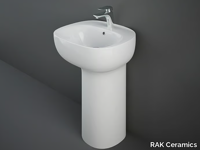 RAK-ILLUSION - Single pedestal ceramic washbasin _ RAK Ceramics