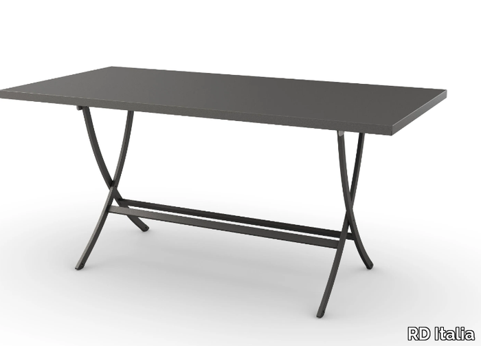 DORIO - Rectangular folding galvanized steel garden table _ RD Italia