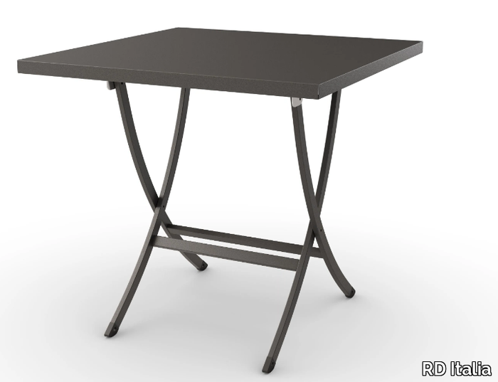 DORIO - Square folding galvanized steel garden table _ RD Italia