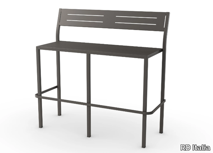 DORIO - Stackable galvanized steel garden bench with back _ RD Italia