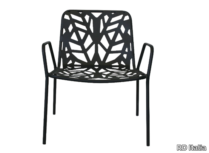 FANCY RELAX - Stackable perforated metal garden armchair with armrests _ RD Italia