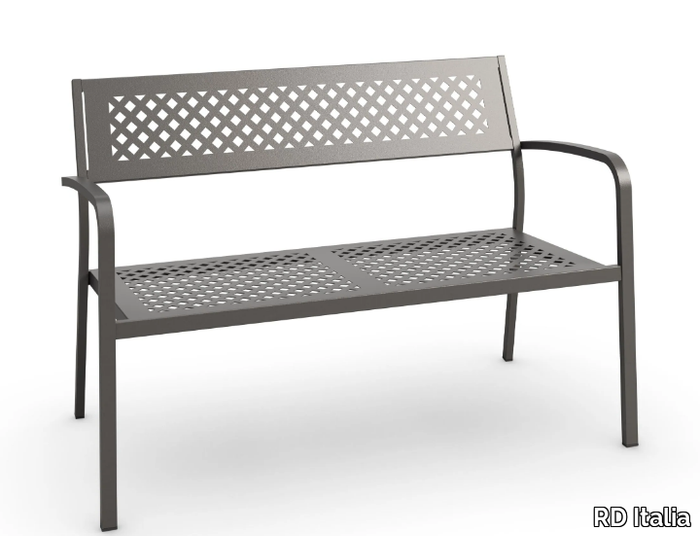 LOLA - 2 seater galvanized steel garden sofa _ RD Italia