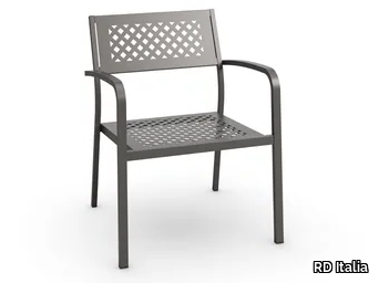 LOLA - Stackable galvanized steel garden armchair _ RD Italia