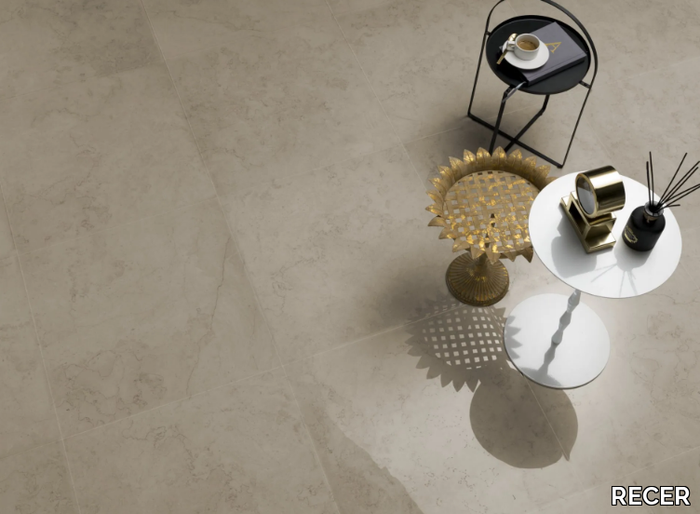 ABSOLUTE - Porcelain stoneware flooring with marble effect _ RECER