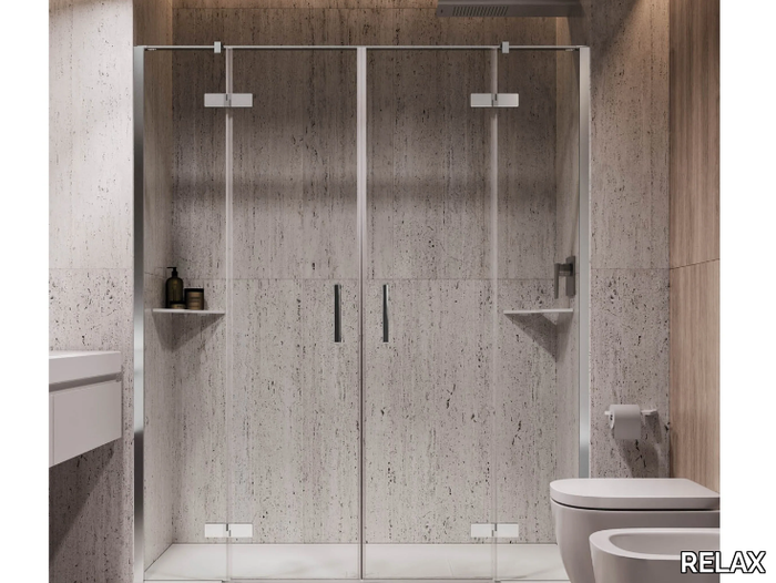 COVER 2AC - Niche shower cabin with double hinged doors _ RELAX