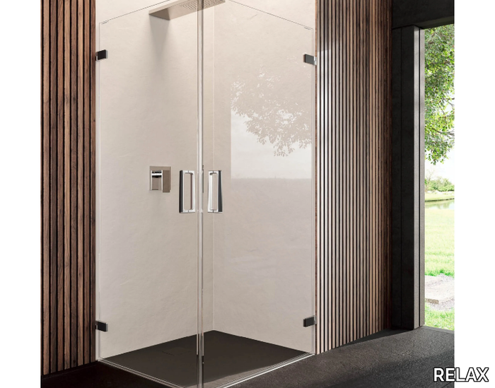 COVER MAB+MAB - Corner shower cabin with hinged door _ RELAX