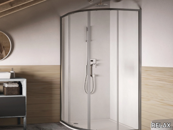 FLAT R2-S - Corner semicircular shower cabin _ RELAX