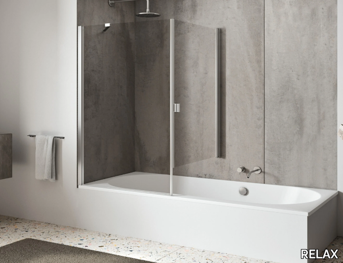 LIGHT VP1 + VF1 - Bathtub wall panel with hinged doors _ RELAX