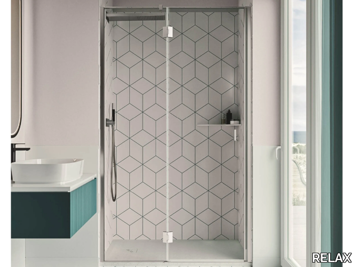 PETRARCA B1 - Niche shower cabin with hinged door _ RELAX