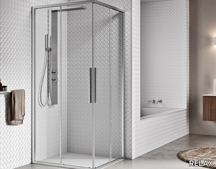 UNICO A+A - Corner shower cabin with sliding door _ RELAX