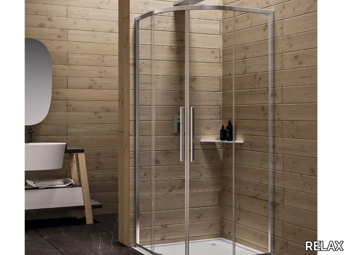 UNICO R2-S - Semicircular shower cabin with sliding door _ RELAX