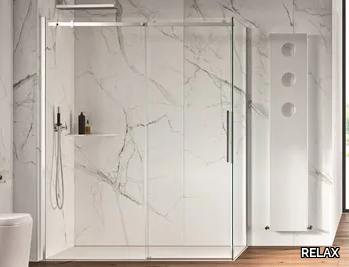 AXIA SF+F - Corner crystal shower cabin with sliding door _ RELAX