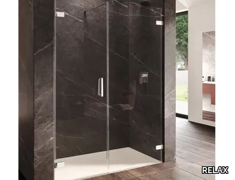 COVER MAB+MF1 IN LINEA - Niche crystal shower cabin with hinged door _ RELAX