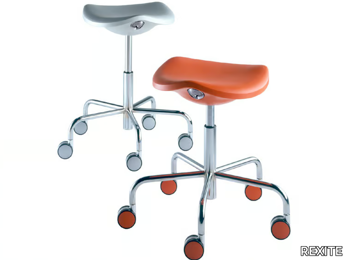 WELCOME - Height-adjustable office stool with castors _ REXITE