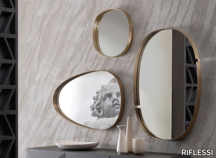 LUMIERE - Wall-mounted framed metal mirror _ RIFLESSI