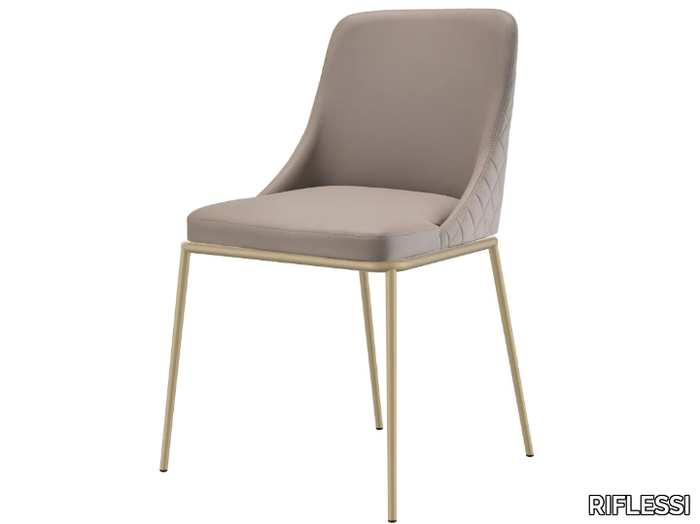 MARGOT - Upholstered chair with metal base _ RIFLESSI