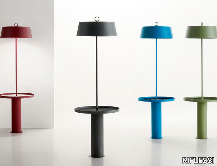 TOTÒ - Painted metal floor lamp / coffee table _ RIFLESSI